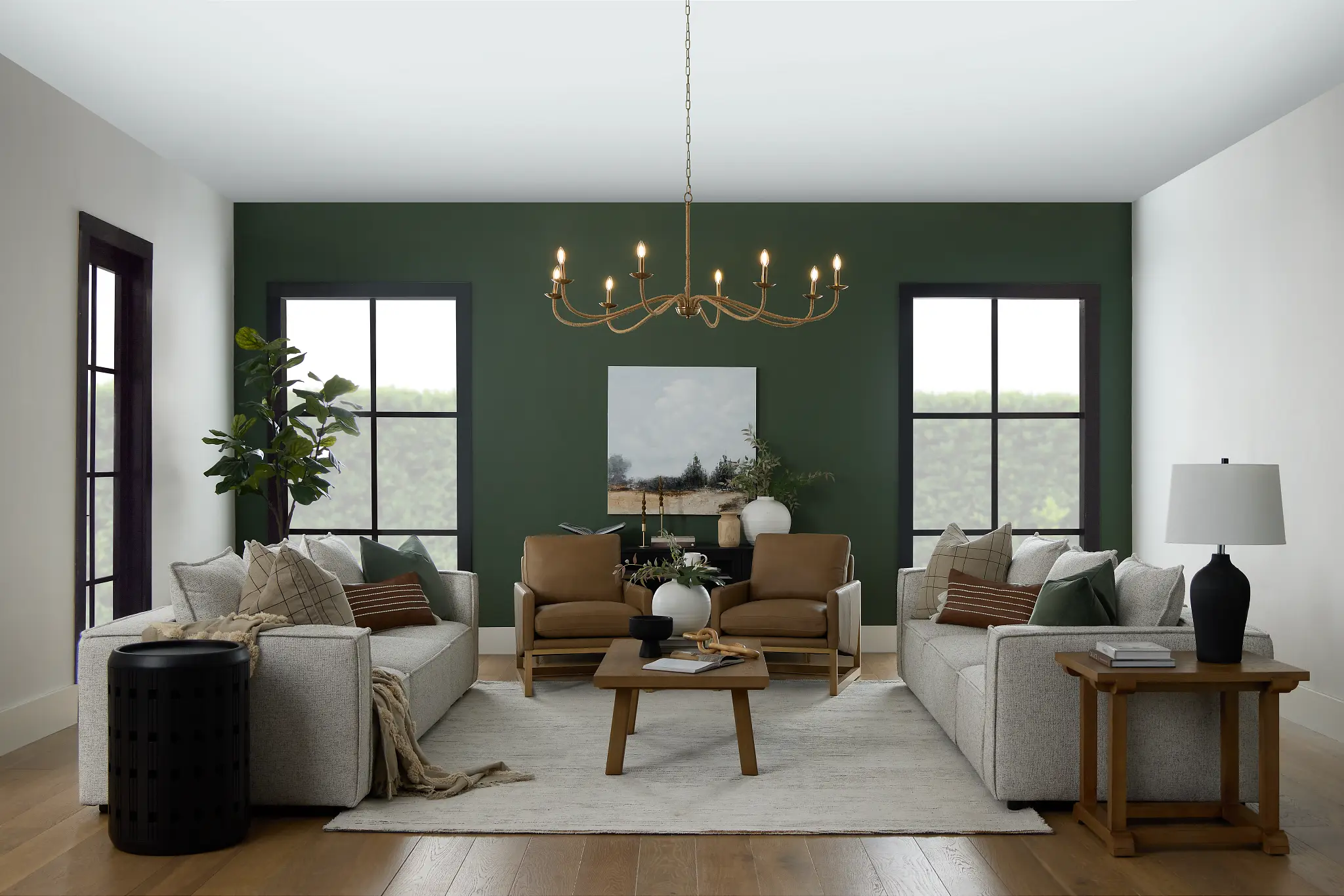 Warm Neutrals with Earthy Greens Harmony