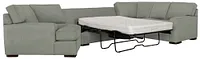 Austin Green Fabric Left Cuddler Innerspring Sleeper Sectional
