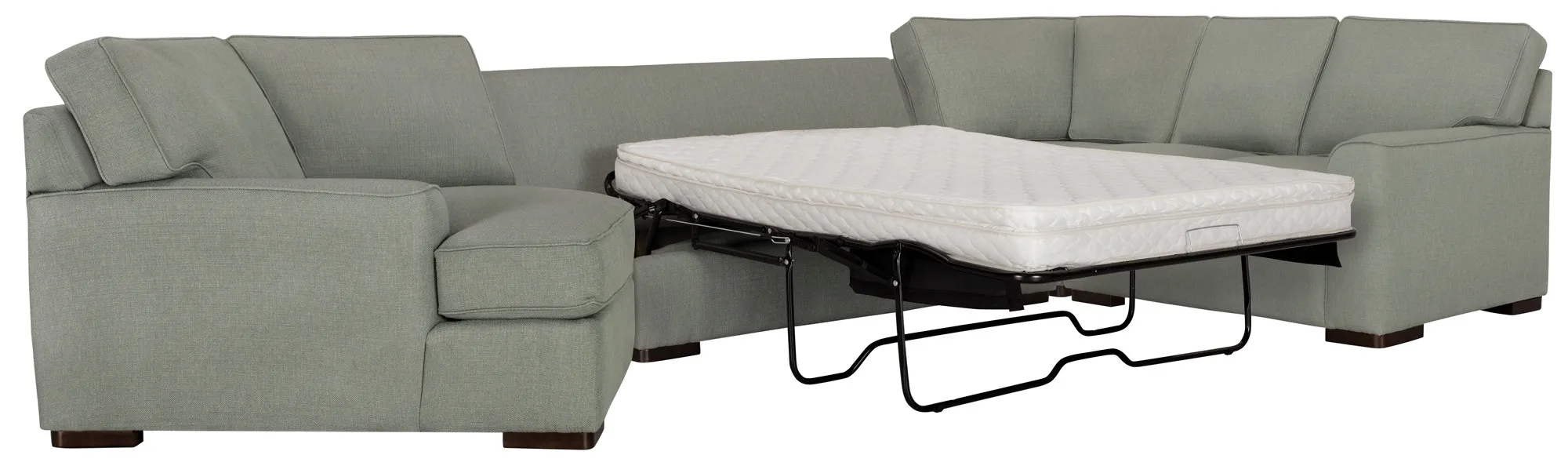 Austin Green Fabric Left Cuddler Innerspring Sleeper Sectional