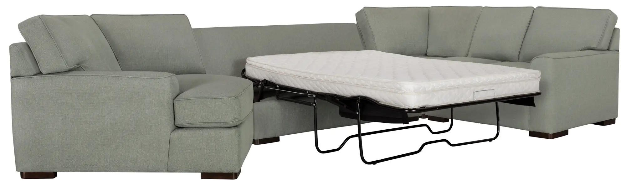 Austin Green Fabric Left Cuddler Innerspring Sleeper Sectional Austin Green Fabric Left Cuddler Innerspring Sleeper Sectional
