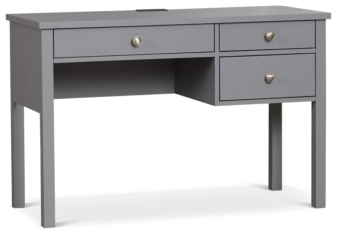 Charleston Gray 3-drawer Desk