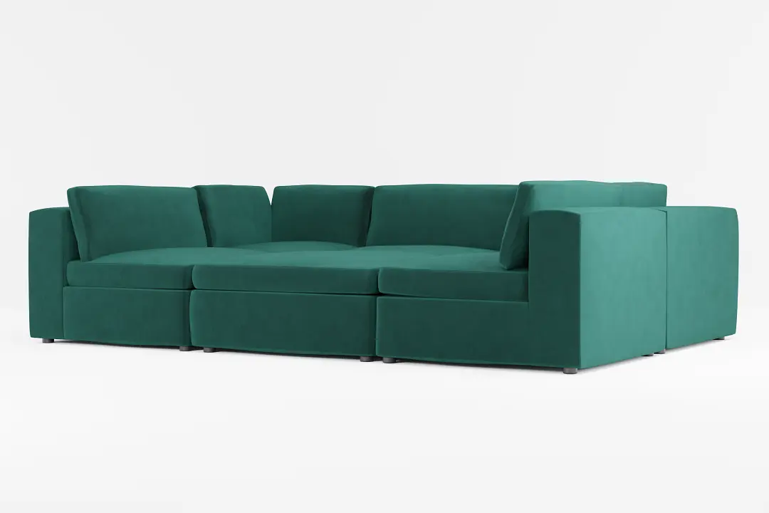 Destin Joya Green Velvet 6-piece Pit Sectional Destin Joya Green Velvet 6-piece Pit Sectional