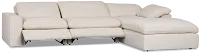 Drift Light Beige Fabric Small Dual Power Right Bumper Sectional