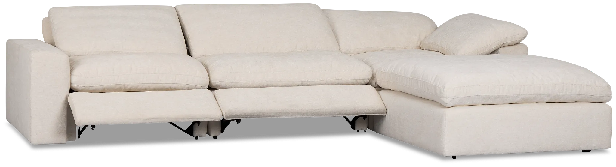 Drift Light Beige Fabric Small Dual Power Right Bumper Sectional