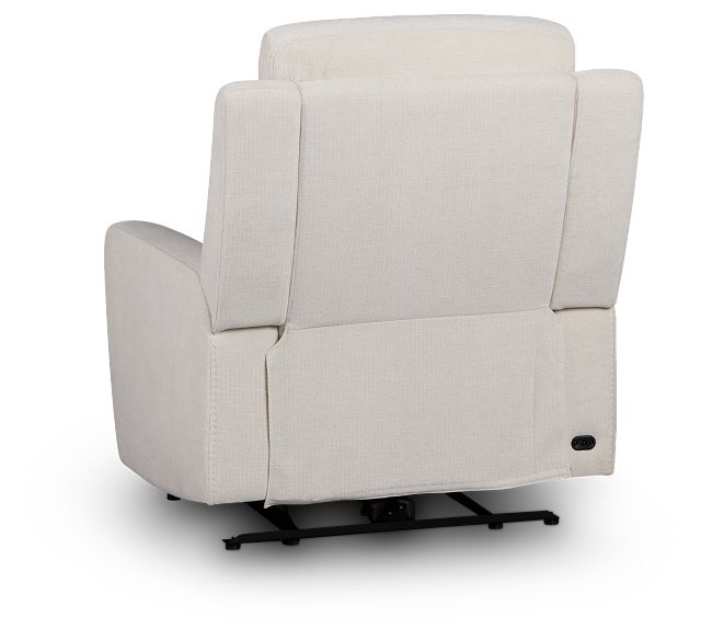 Dean White Fabric Power Recliner