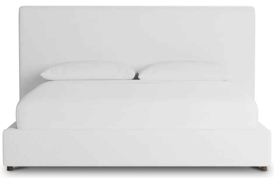 Grayton Suave White 54" Upholstered Platform Bed