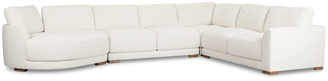 Maeve Light Beige Fabric Medium Left Facing Cuddler Sectional Maeve Light Beige Fabric Medium Left Facing Cuddler Sectional