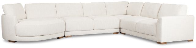 Maeve Light Beige Fabric Medium Left Facing Cuddler Sectional