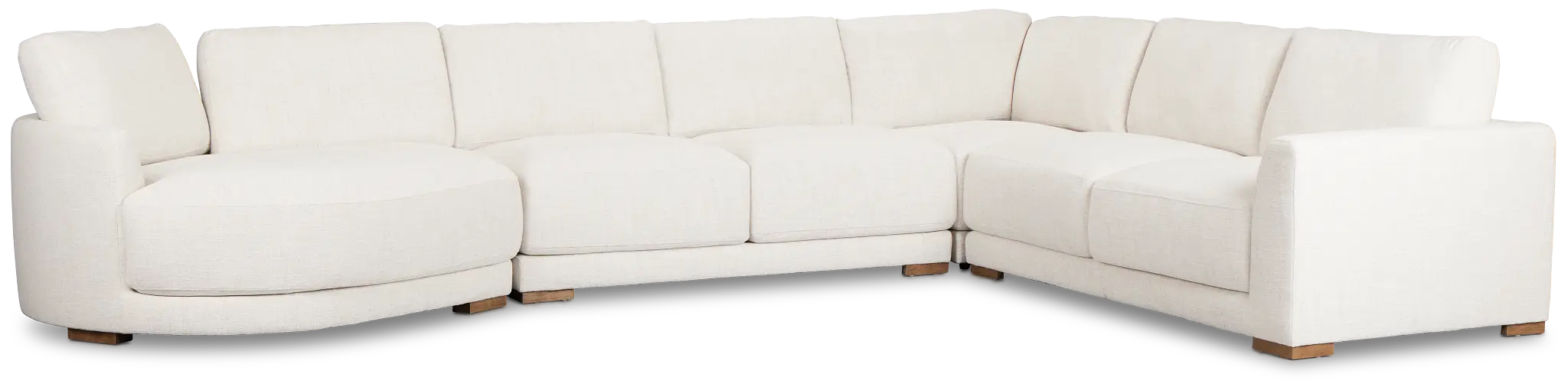 Maeve Light Beige Fabric Medium Left Facing Cuddler Sectional Maeve Light Beige Fabric Medium Left Facing Cuddler Sectional