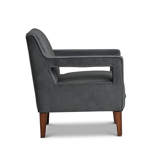 Dawson Dark Gray Velvet Accent Chair (1)