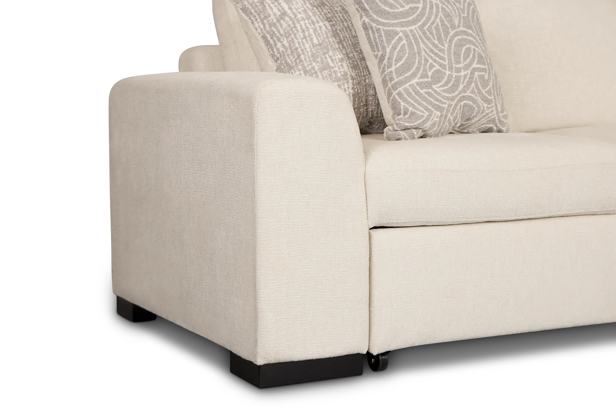 Blakely White Fabric Small Right Bumper Sleeper Sectional Blakely White Fabric Small Right Bumper Sleeper Sectional