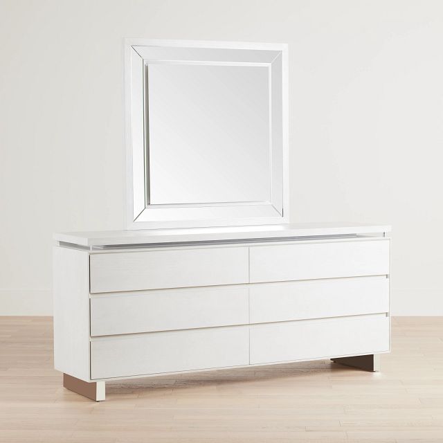 Bal Harbour White Dresser & Mirror