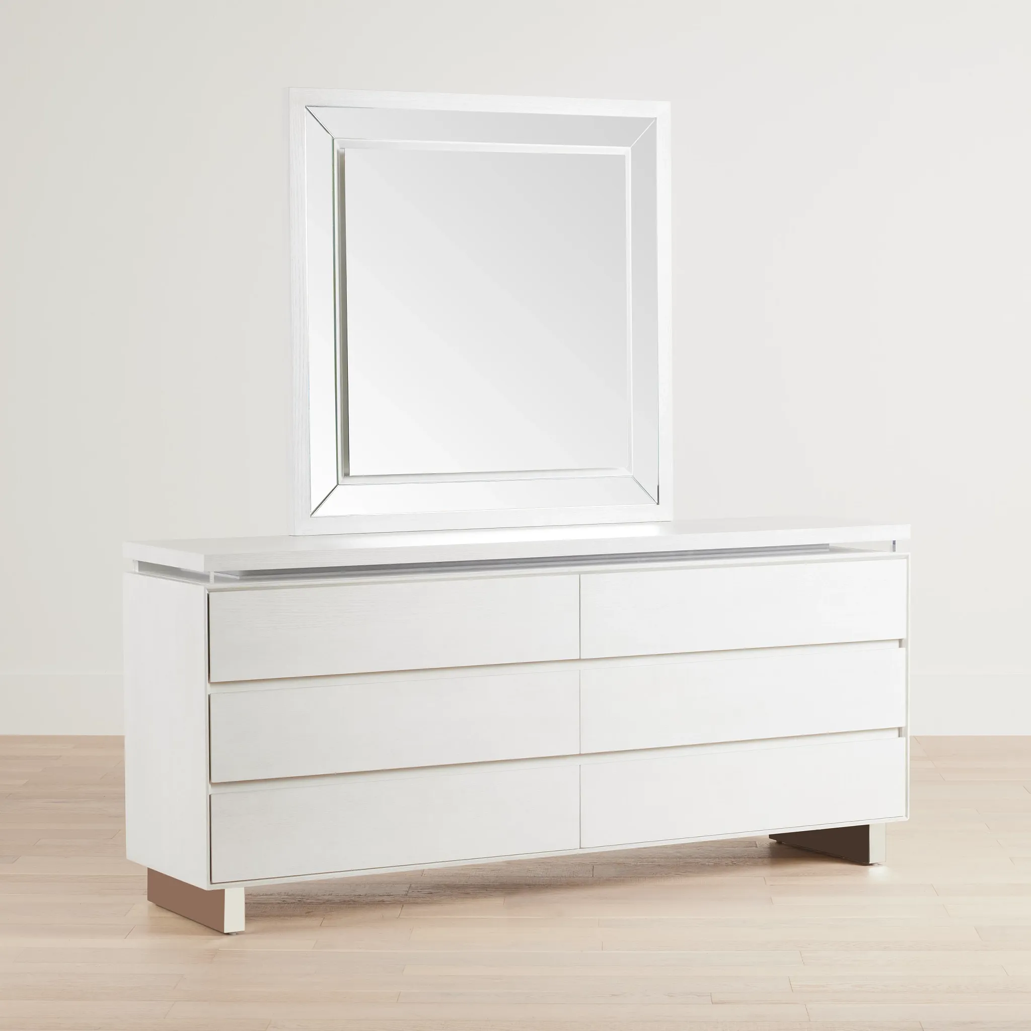Bal Harbour White Dresser & Mirror