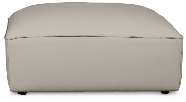Blanca Gray Leather Ottoman