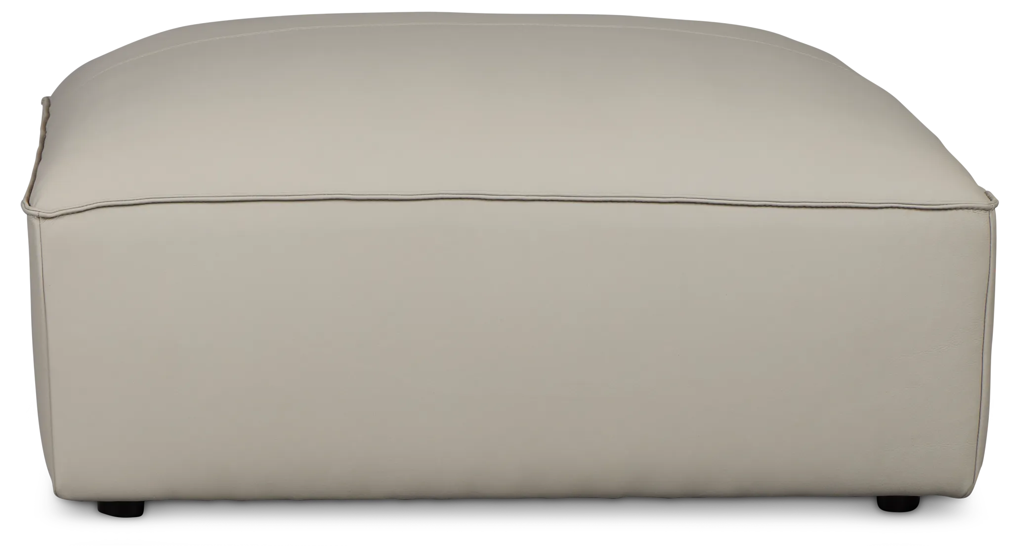 Blanca Gray Leather Ottoman