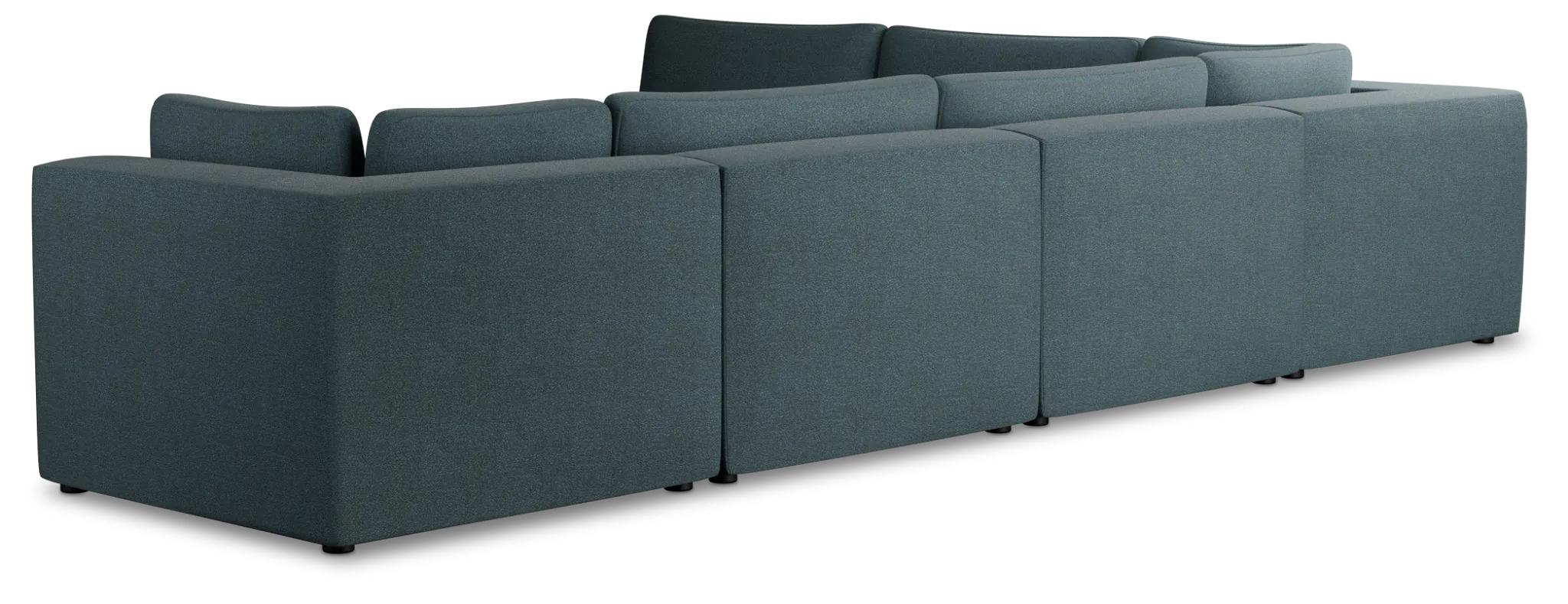 Destin Sutton Blue Fabric 6-piece Modular Sectional