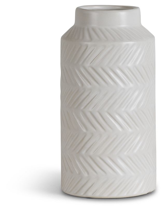 Allie White Medium Vase