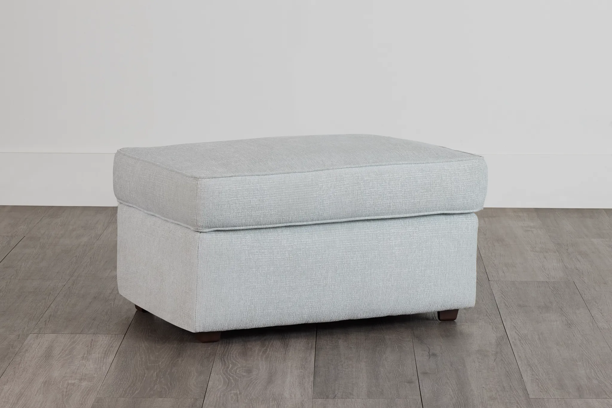 Avalon Light Blue Fabric Ottoman