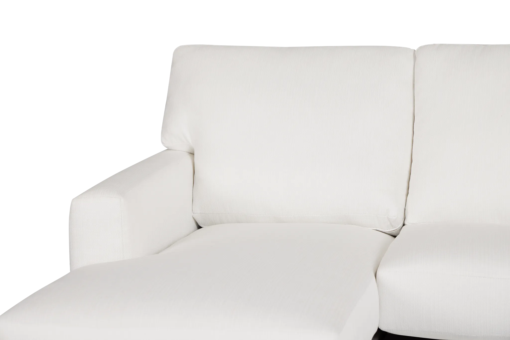 Rhodes White Fabric Left Chaise Sectional