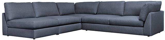 Harper Dark Blue Fabric Large Right Arm Sectional