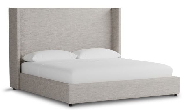 Captiva Maguire Pewter 60" Upholstered Shelter Bed