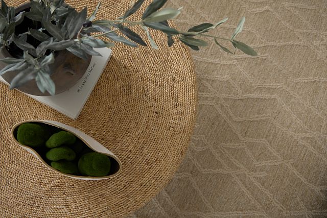 Carvo Light Tone Woven Round Coffee Table