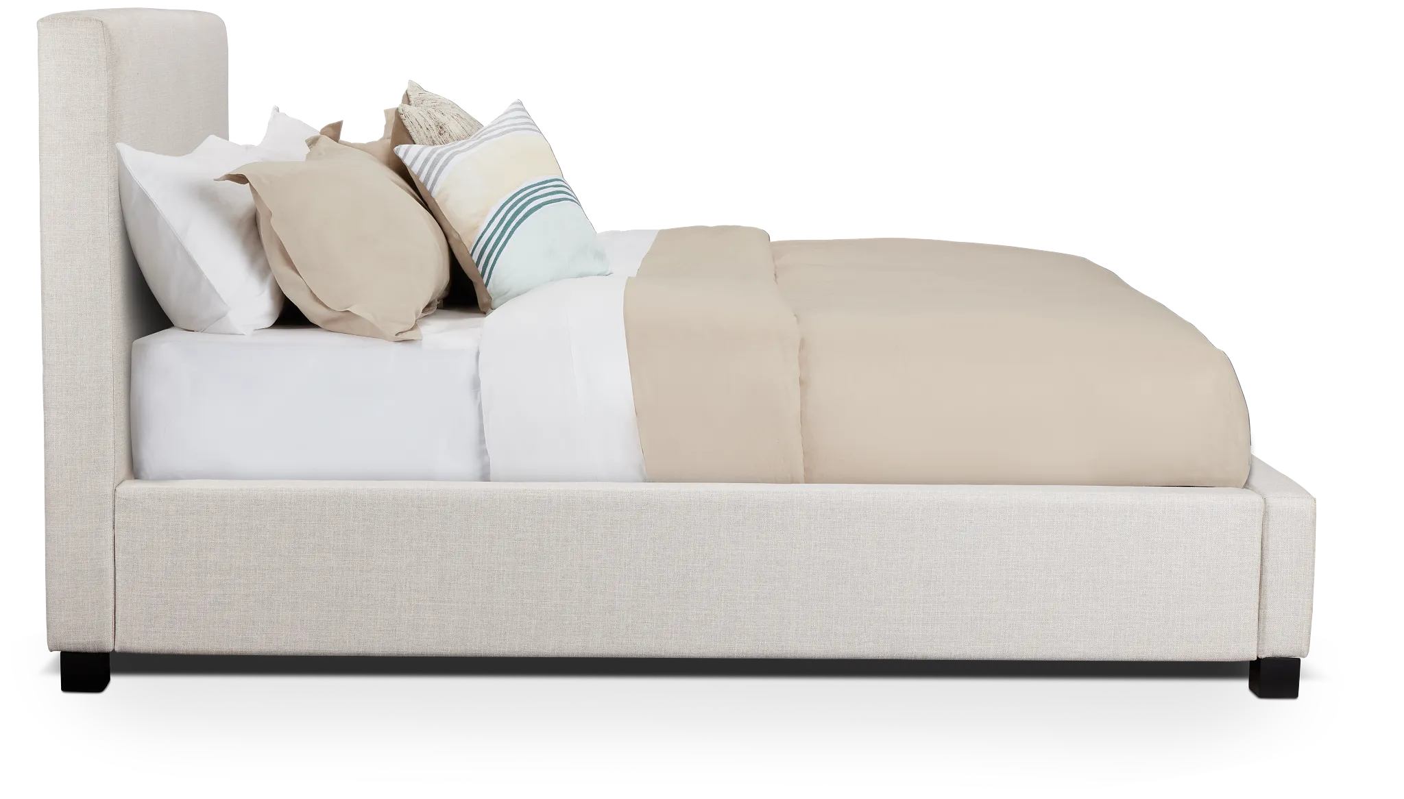 Monica Beige Uph Platform Bed