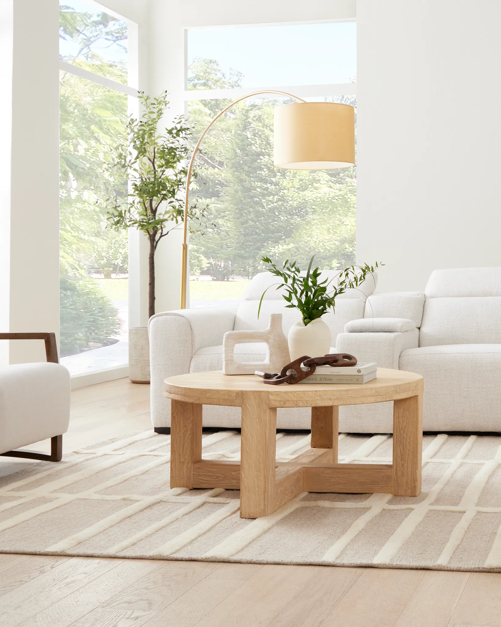 Clarisa Light Tone Round Coffee Table