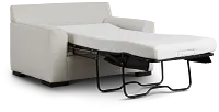 Austin White Fabric Memory Foam Sleeper