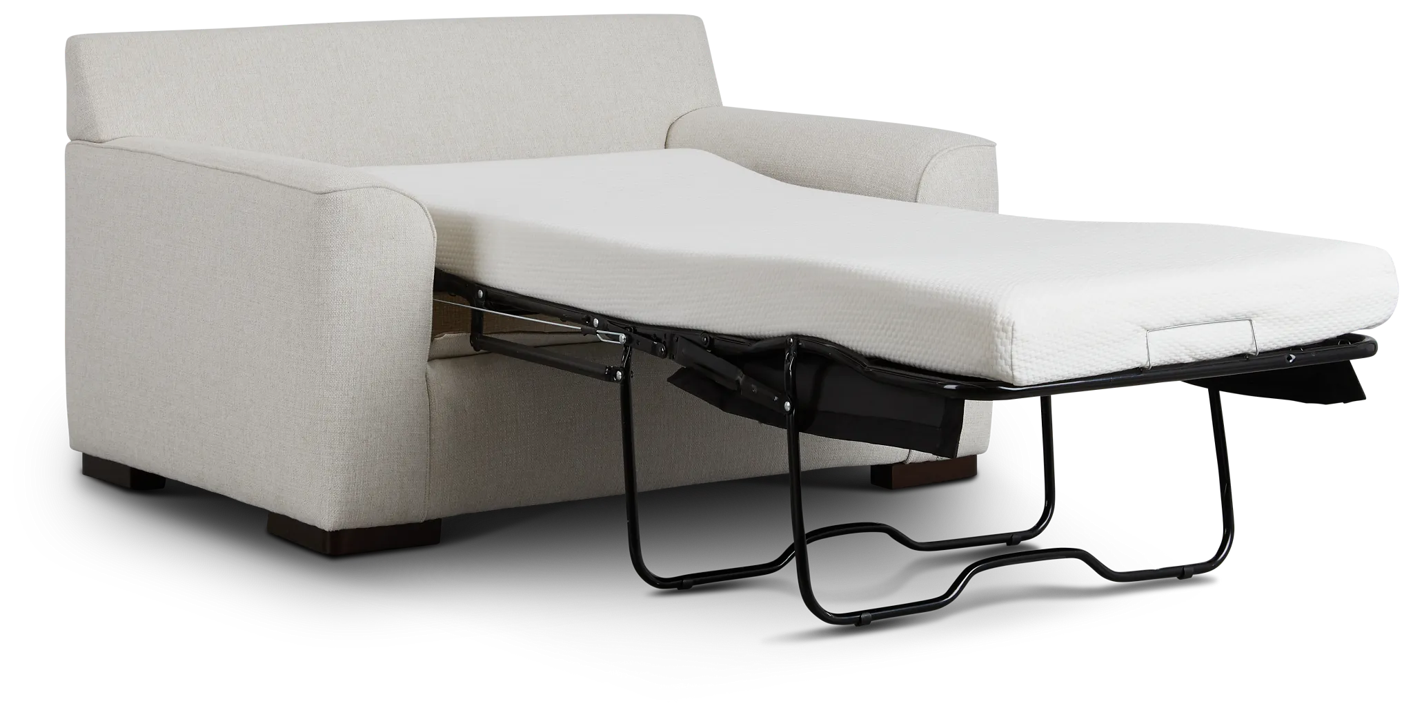 Austin White Fabric Memory Foam Sleeper