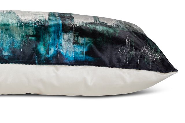 Langston Multicolored Velvet Lumbar Accent Pillow