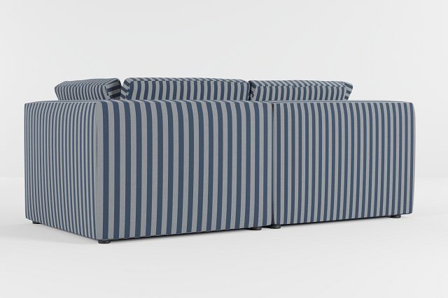 Destin Sea Lane Navy Fabric 2 Piece Modular Sofa