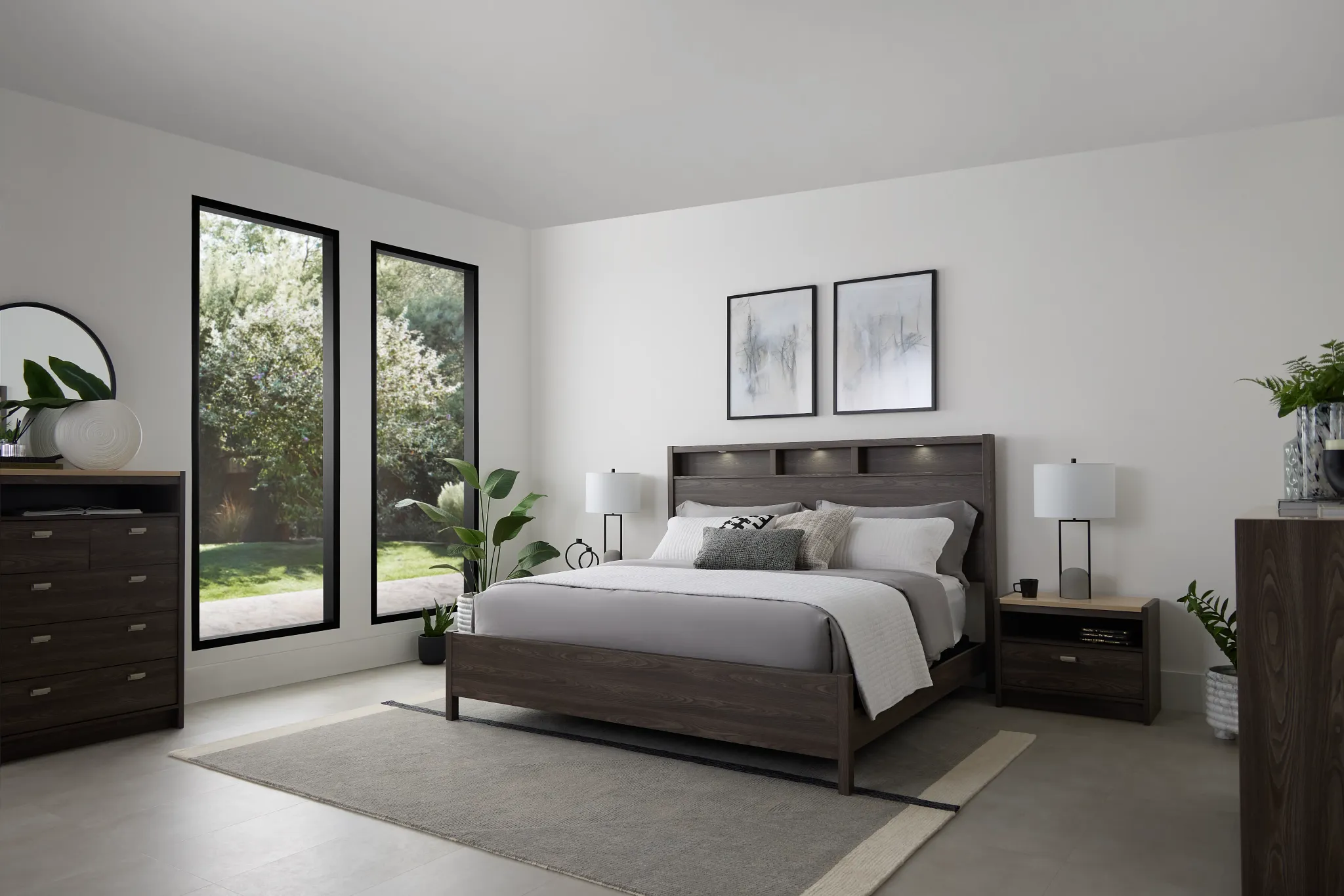 Warren Gray Panel Bed