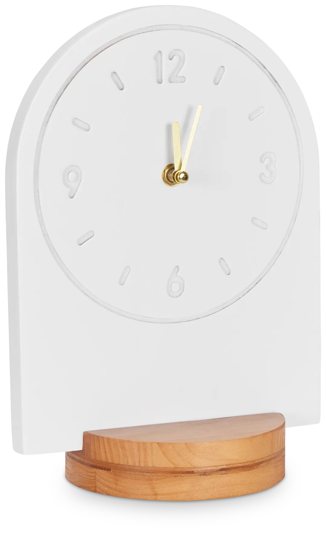 Slope White Wood Table Clock