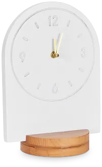 Slope White Wood Table Clock