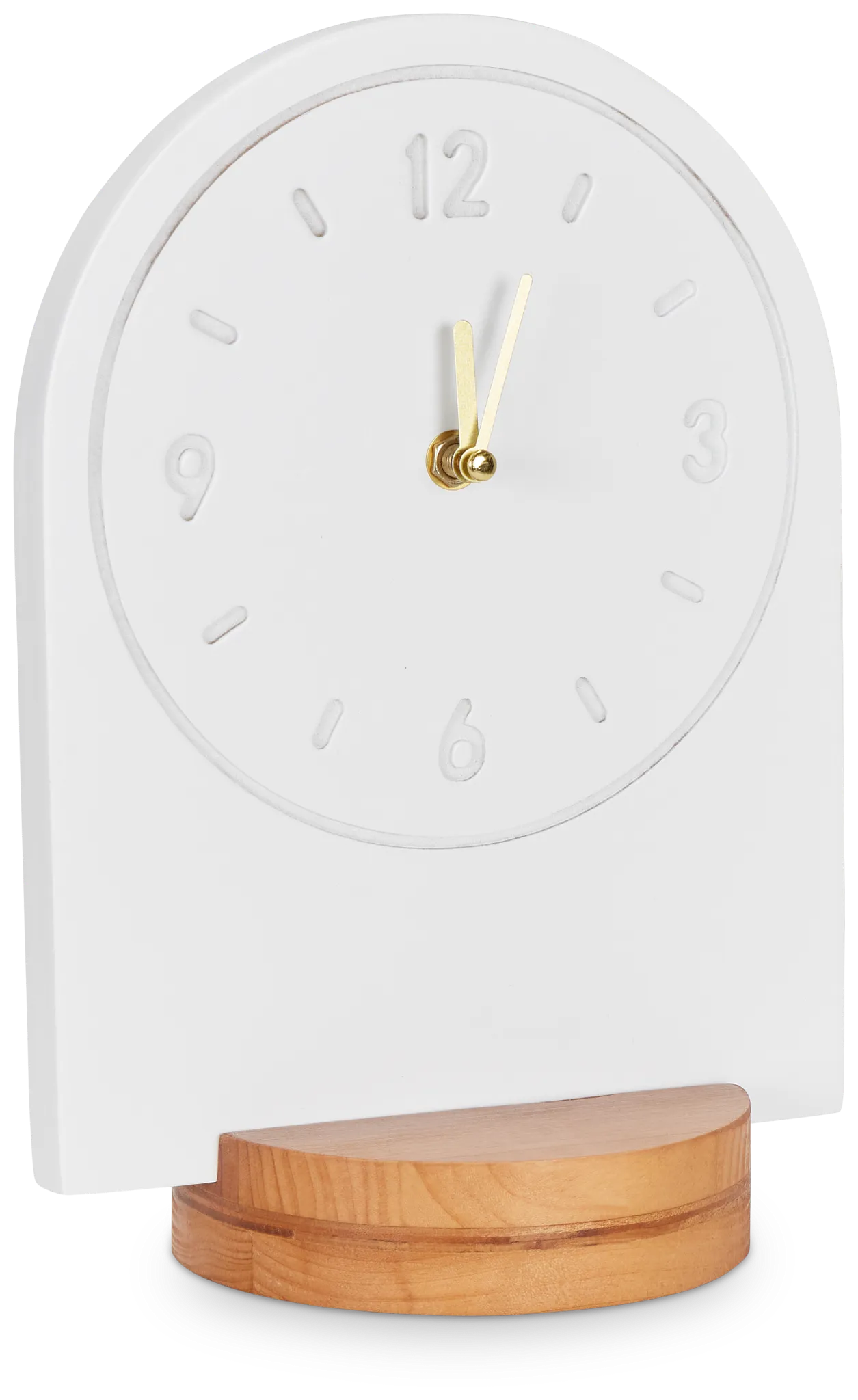 Slope White Wood Table Clock
