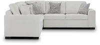Blakely White Fabric Small Two-arm Sectional