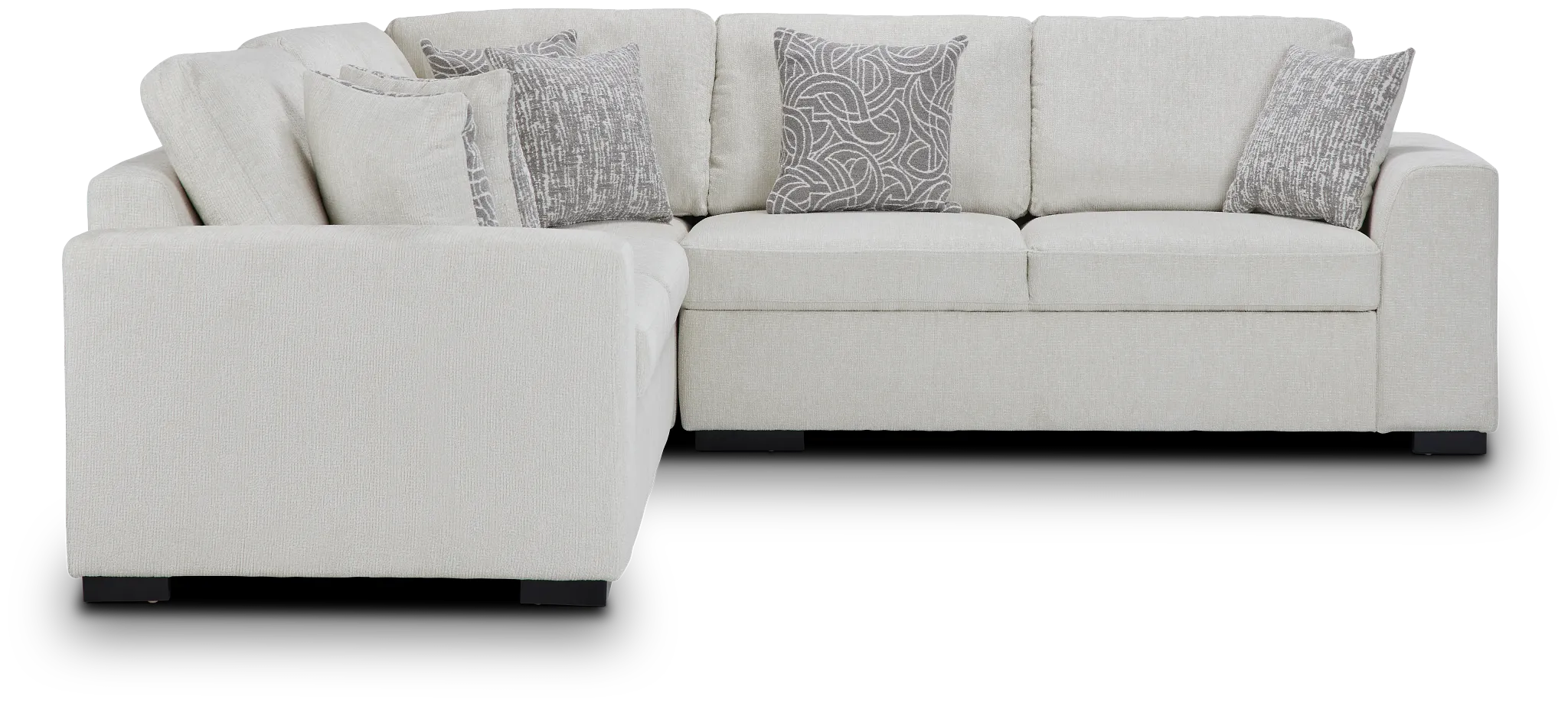 Blakely White Fabric Small Two-arm Sectional
