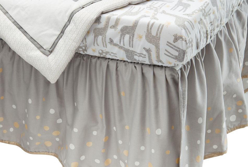 light gray baby crib