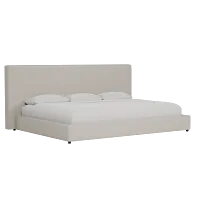Grayton Revenue Beige 54" Upholstered Platform Bed