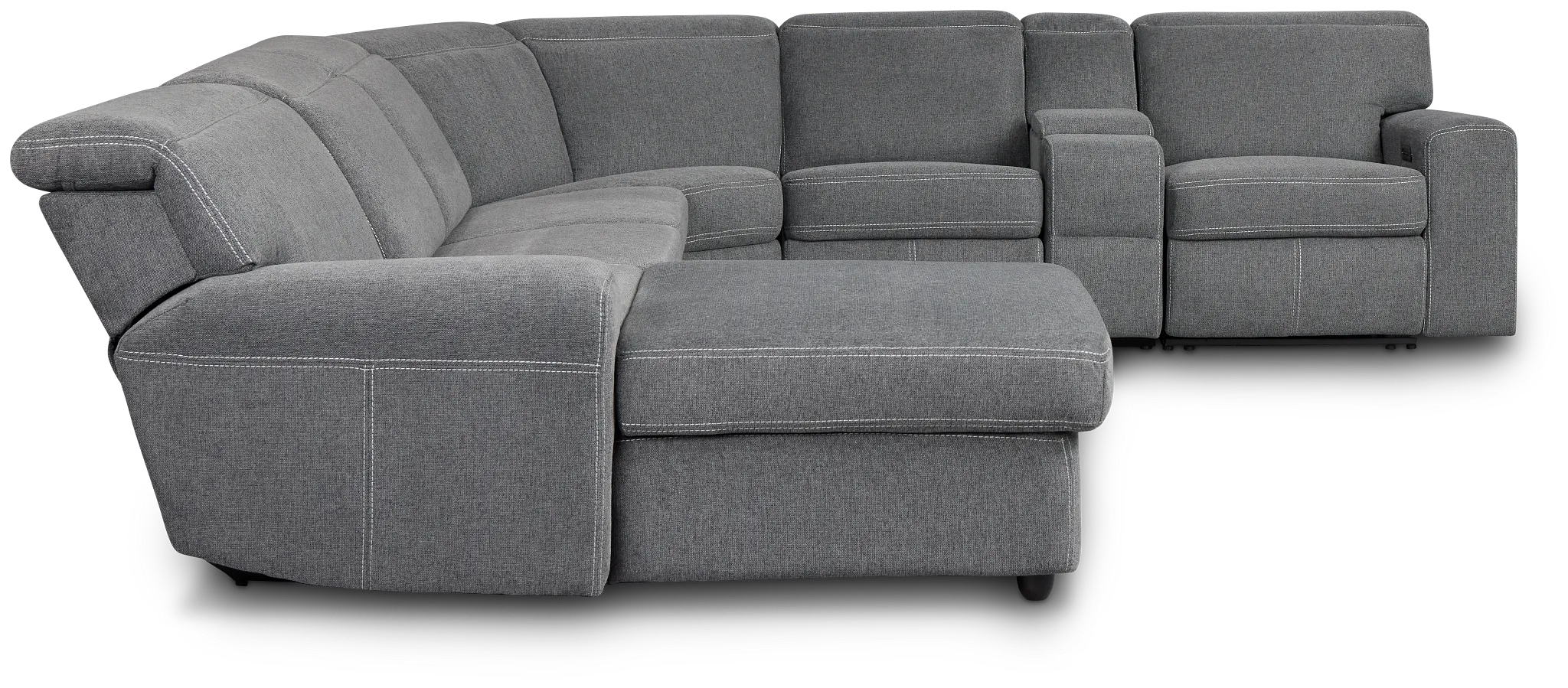 Callum Dark Gray Storage Medium Left Triple Power Chaise Sleepr Sectional