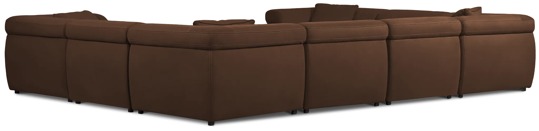 Aria Dark Brown Micro Immersive 10-piece Pit Sectional W/2 Speakers