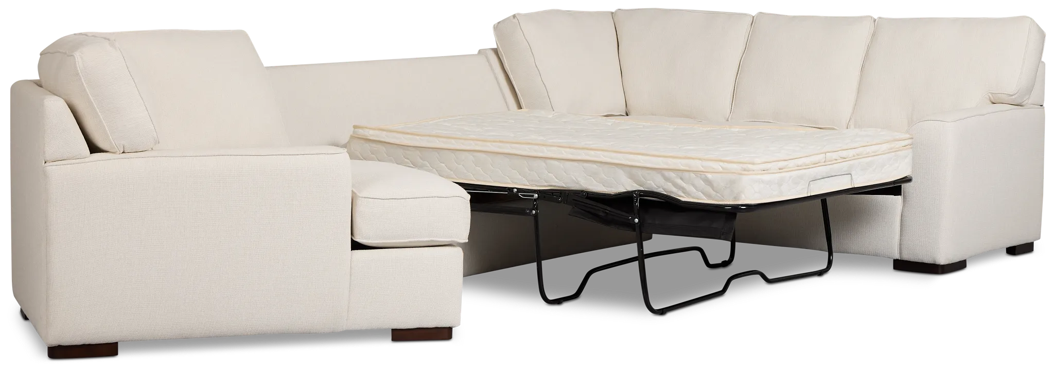 Sinclair Light Beige Fabric Left Cuddler Innerspring Sleeper Sectional