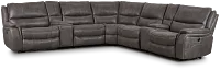 Dober Dark Gray Micro Large Dual Power Reclining Two-arm Sectional