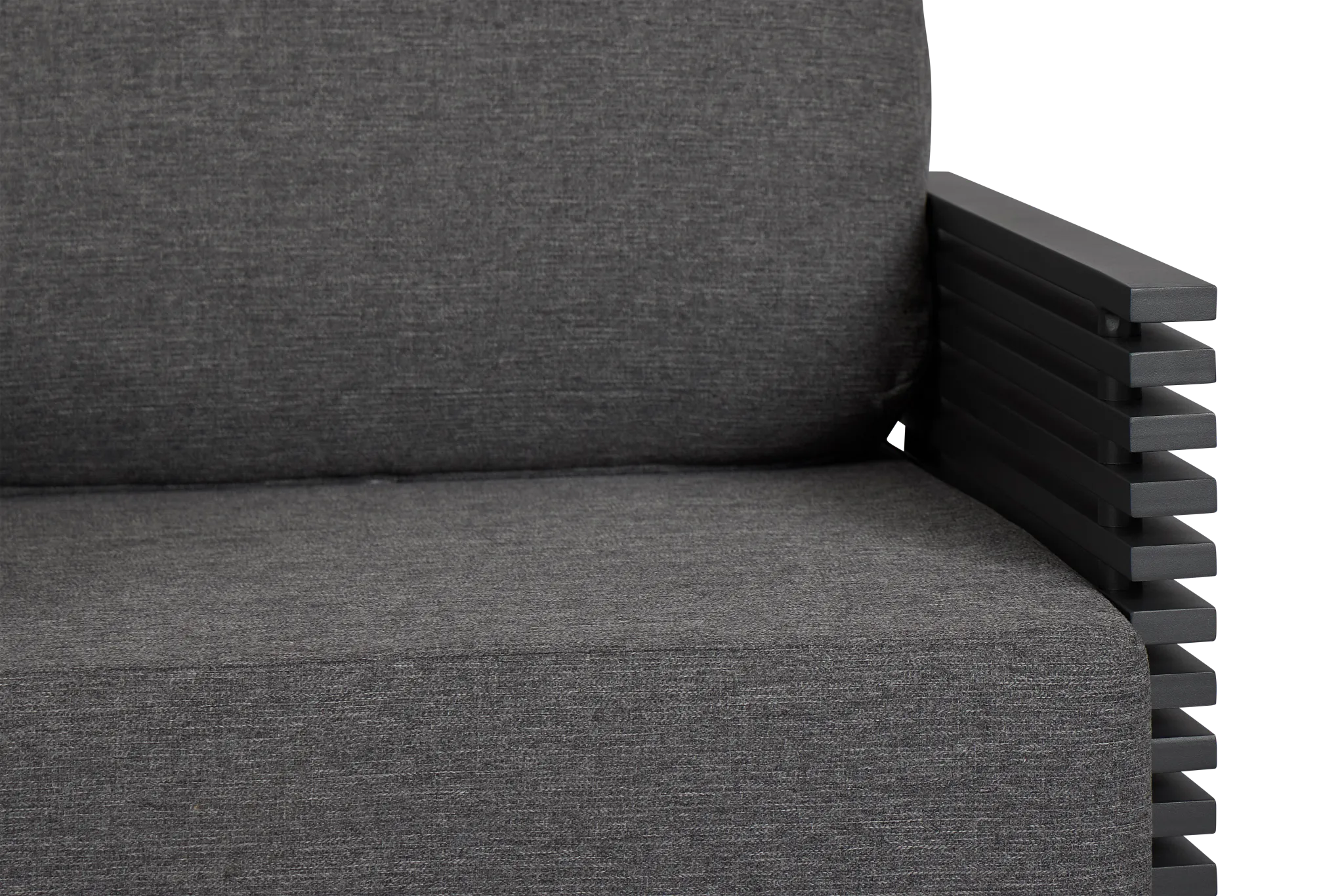 Monterey Black Aluminum Chair With Gray Cushion