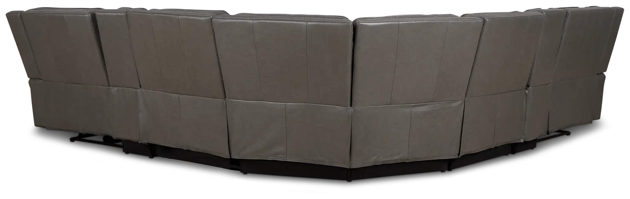 Jasper Gray Leather Large Dual Power Reclining Two-arm Sectional Jasper Gray Leather Large Dual Power Reclining Two-arm Sectional