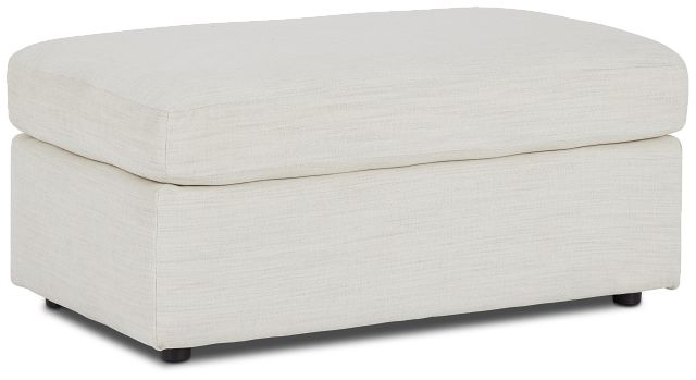 Noah Ivory Fabric Ottoman