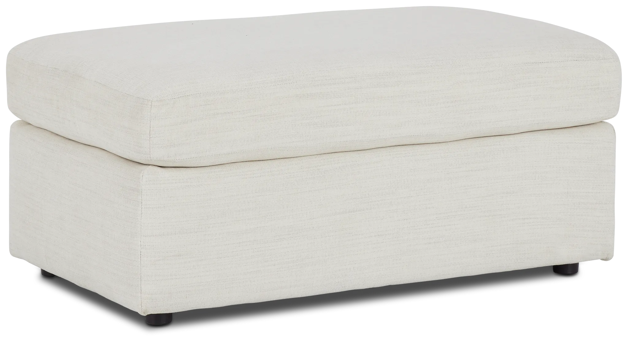 Noah Ivory Fabric Ottoman