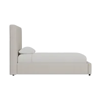 Grayton Revenue Beige 54" Upholstered Platform Bed