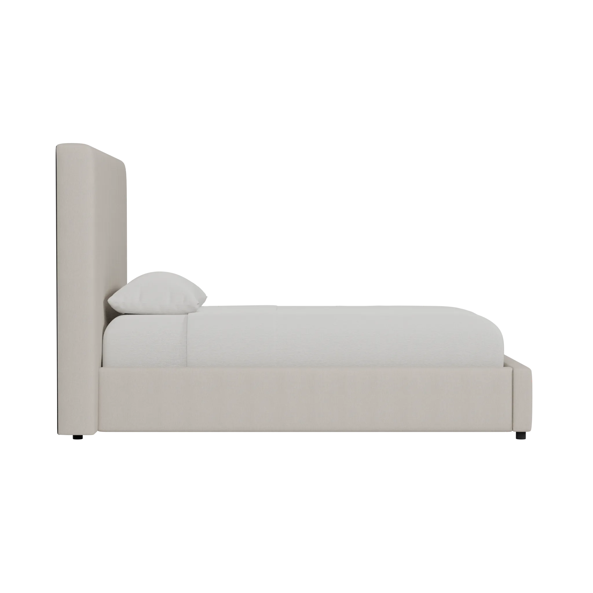 Grayton Revenue Beige 54" Upholstered Platform Bed